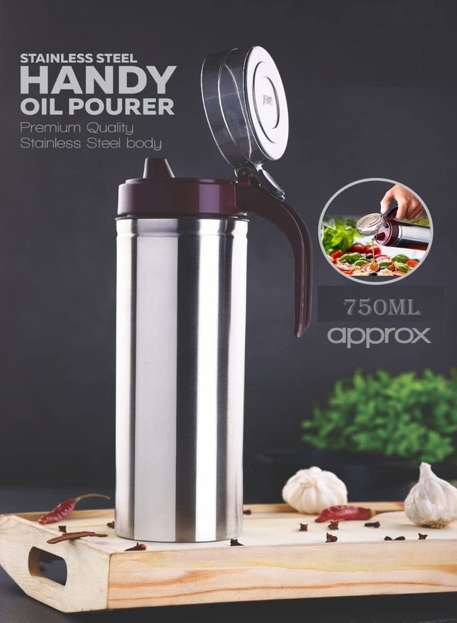 SYGNIUS Oil Dispenser Bottle for Kitchen Stainless Steel Oil Pourer Vinegar Dispenser Cooking Oil Dispenser Dust & Leak Proof (750 ml) - Image 3